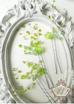 Фуркети - украса за коса в зелено Green Ivy by Rosie